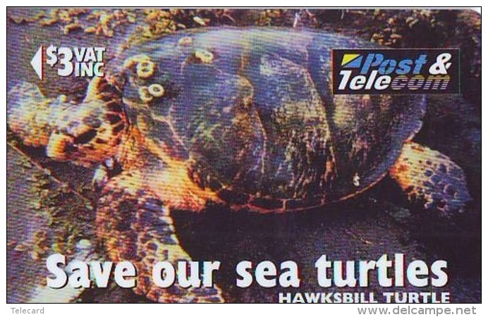 Télécarte FIJI  (2310) TORTUE * 17FIB * SAFE OUR SEA TURTLE * Phonecard - SCHILDKRÖTE * TELEFONKARTE - Tortues