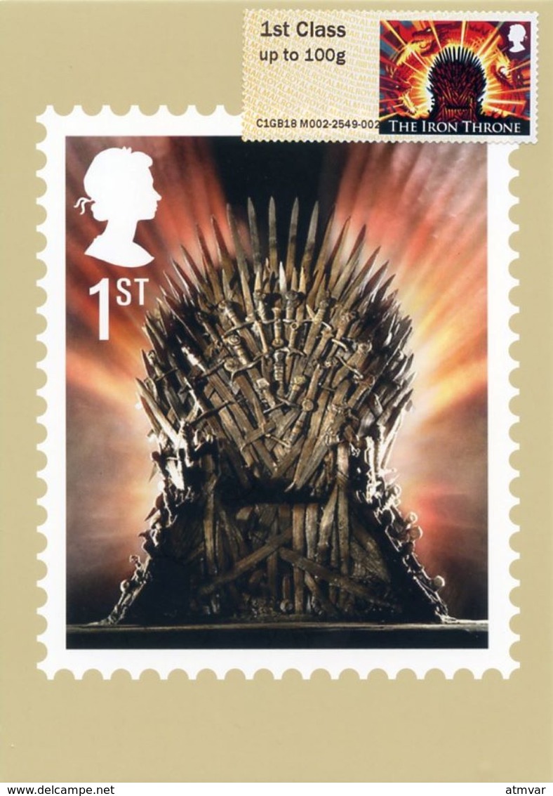 REINO UNIDO / UK (2018) - GAME OF THRONES Full Set Of Postcards + Stamps + Post&Go ATMs (see 32 Scans) / Juego De Tronos - 2011-2020 Em. Décimales