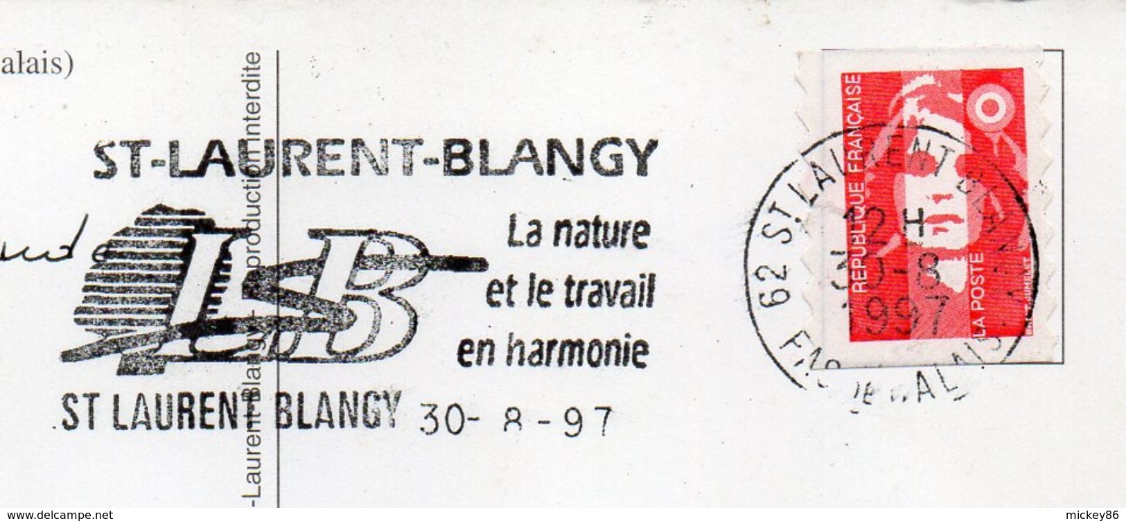 SAINT LAURENT BLANGY--1997--L'école Du Pont De Bois -- Cachet Saint Laurent Blangy-62 - Saint Laurent Blangy
