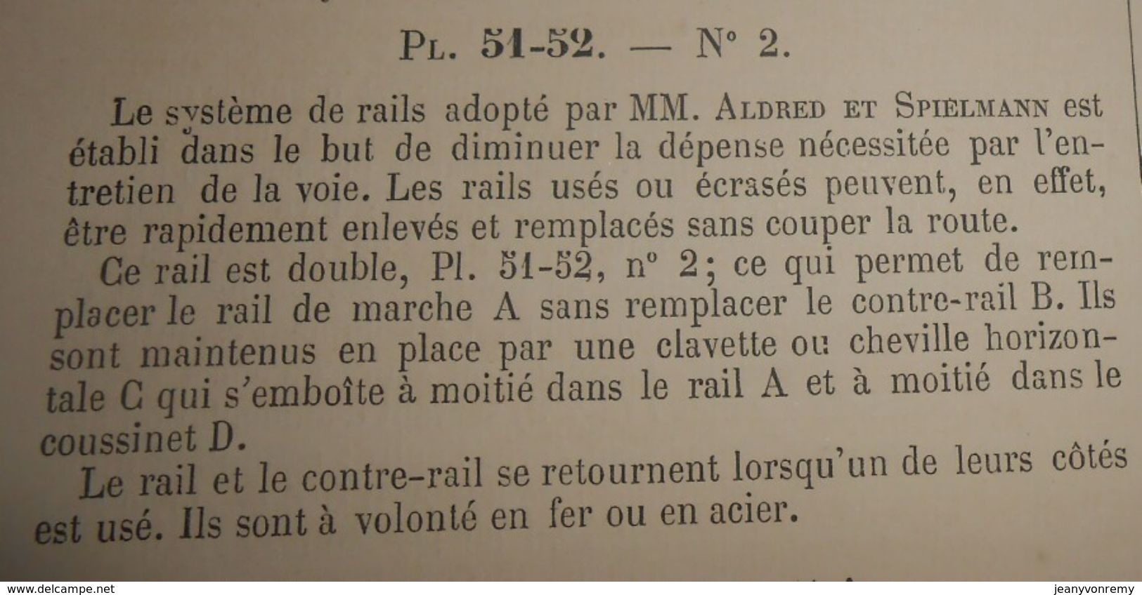 Plan De Profil De Rail En Acier Pour Tramways à Paris. 1878 - Arbeitsbeschaffung