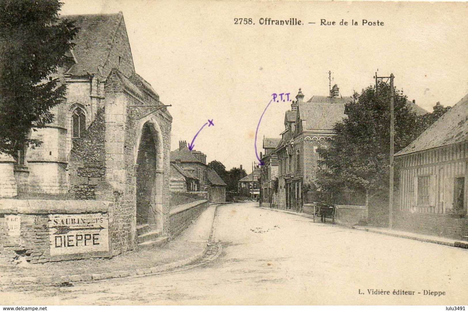 CPA - OFFRANVILLE (76) - Aspect De La Rue De La Poste Au Début Du Siècle - Offranville