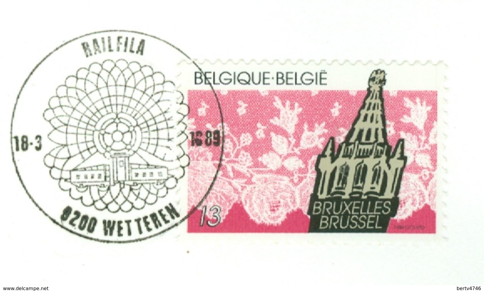 Belg. 1989 - OBP/COB 2315/17 - Railfila Wetteren  18/03/1989 (2 Scans) - Documentos Conmemorativos