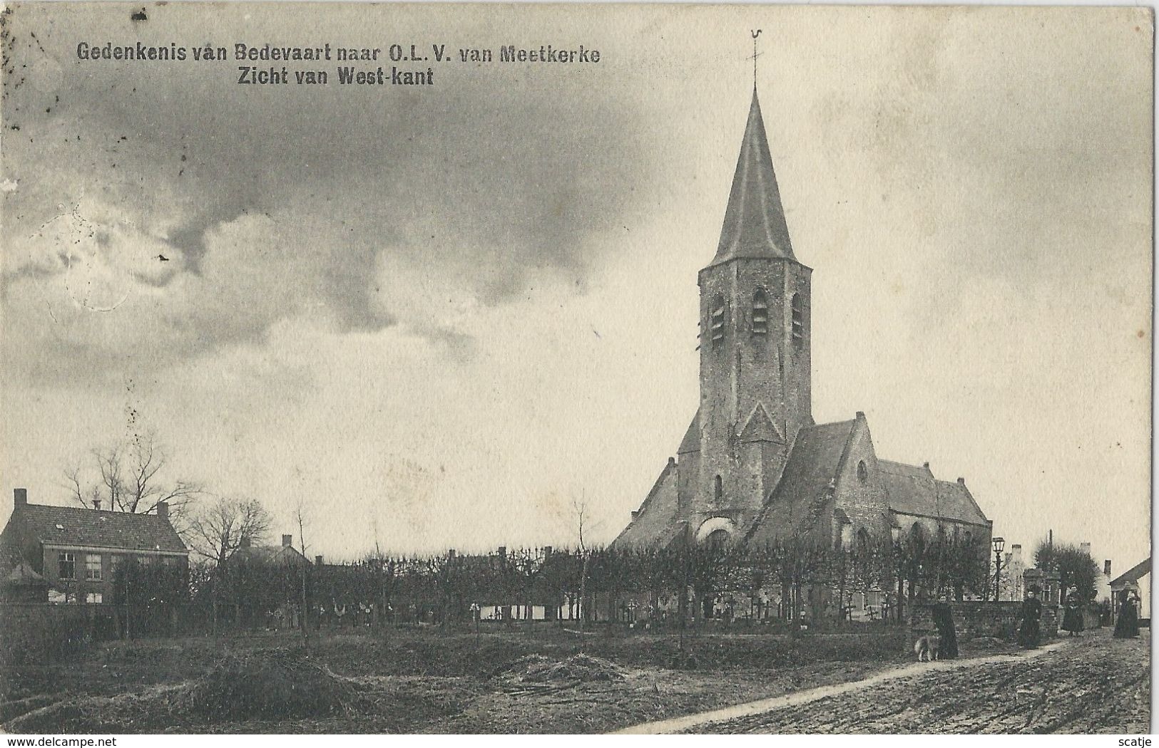 Meetkerke.   -   Gedenkenis Van Bedevaart Naar  O.L.V.   -   Zicht Van West-Kant.   -    1909  Naar   Rumbeke - Zuienkerke
