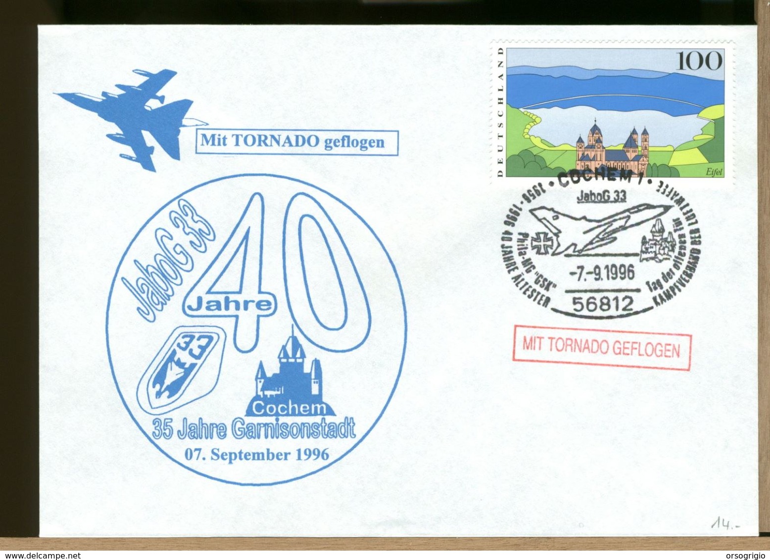 DEUTSCHE - EMA - AFS - COCHEM - JABOG33  -  JAGDBOMBER LUFTWAFFE  TORNADO - Private Covers - Mint