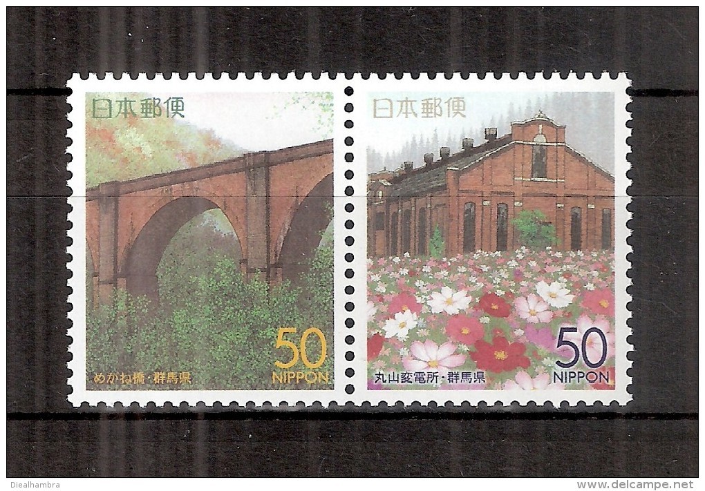 JAPAN NIPPON JAPON RAILWAY BLDGS., GUNMA 2000 / MNH / 3093 - 3094 - Unused Stamps