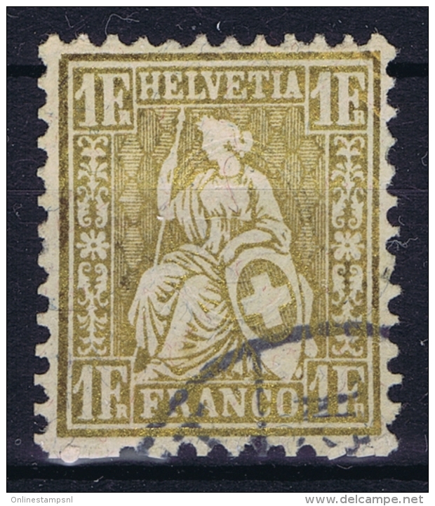 Switserland: Mi Nr 44  Yv 57 Obl./Gestempelt/used  1863  Faser Papier - Gebraucht