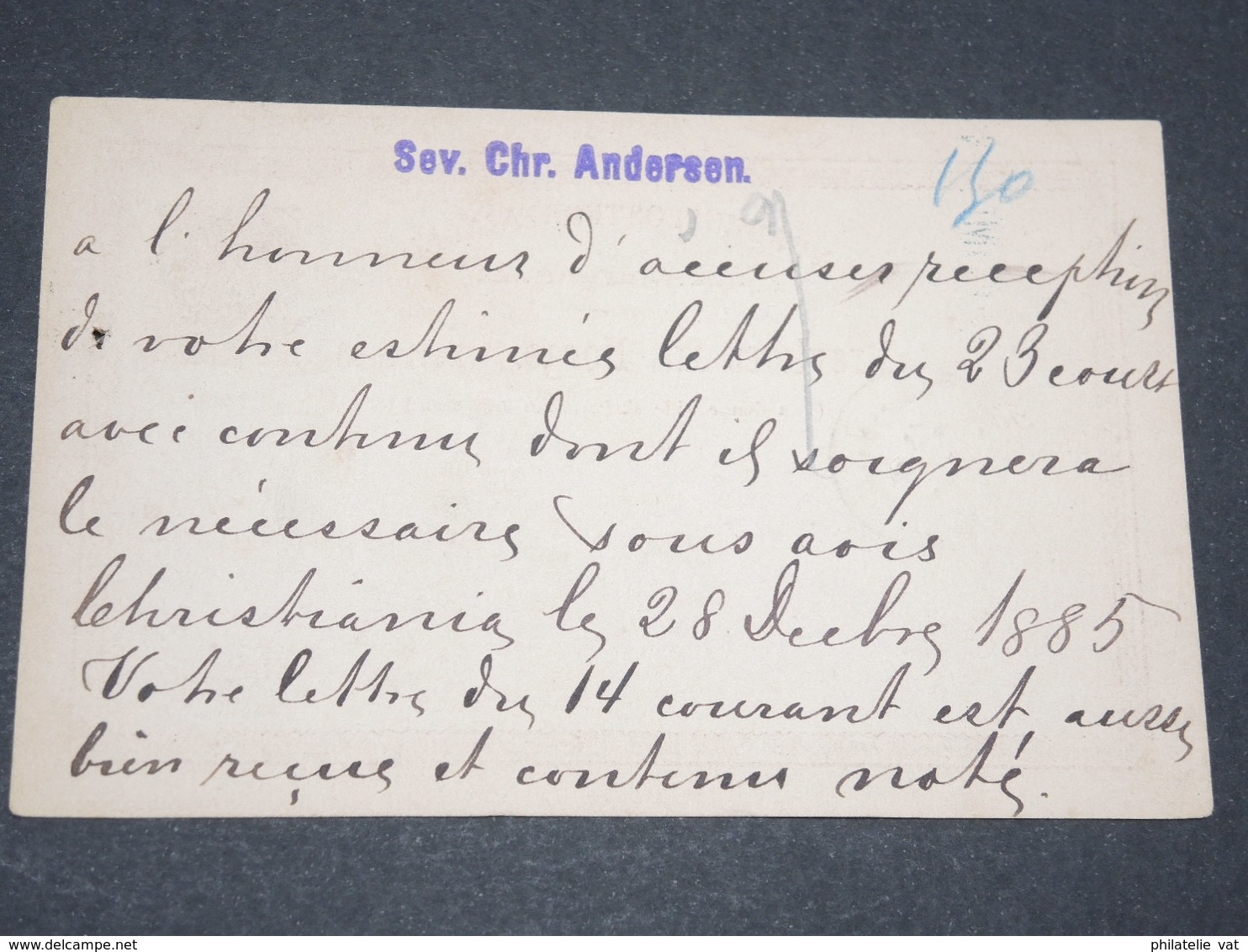 NORVEGE - Entier 10 Ore Pour Bruxelles - 1886 - P 22589 - Interi Postali