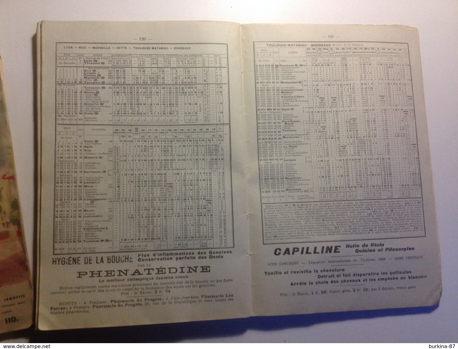 TOULOUSE, pharmacie du progrès,ALMANACH, 1910, Indicateur des chemins de fer, petit guide vétérinaire