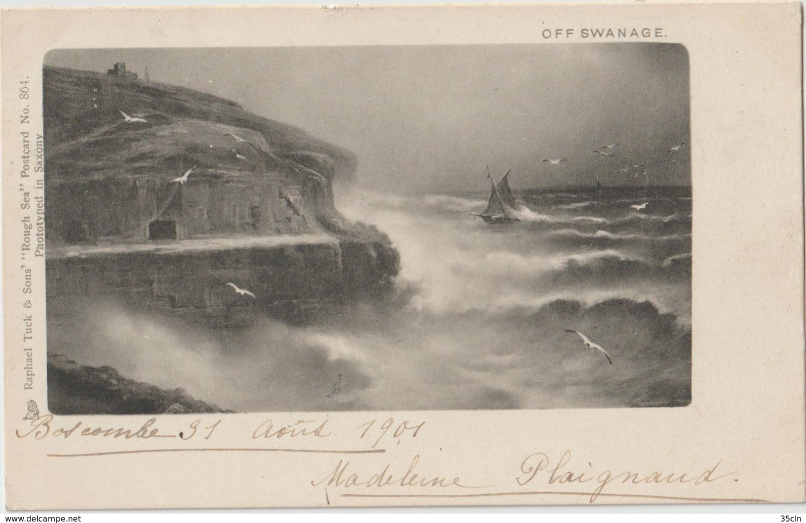 ROUGH SEA - OFF SWANAGE - Bateau Dans La Tempête. Voyagée En 1901. - Swanage