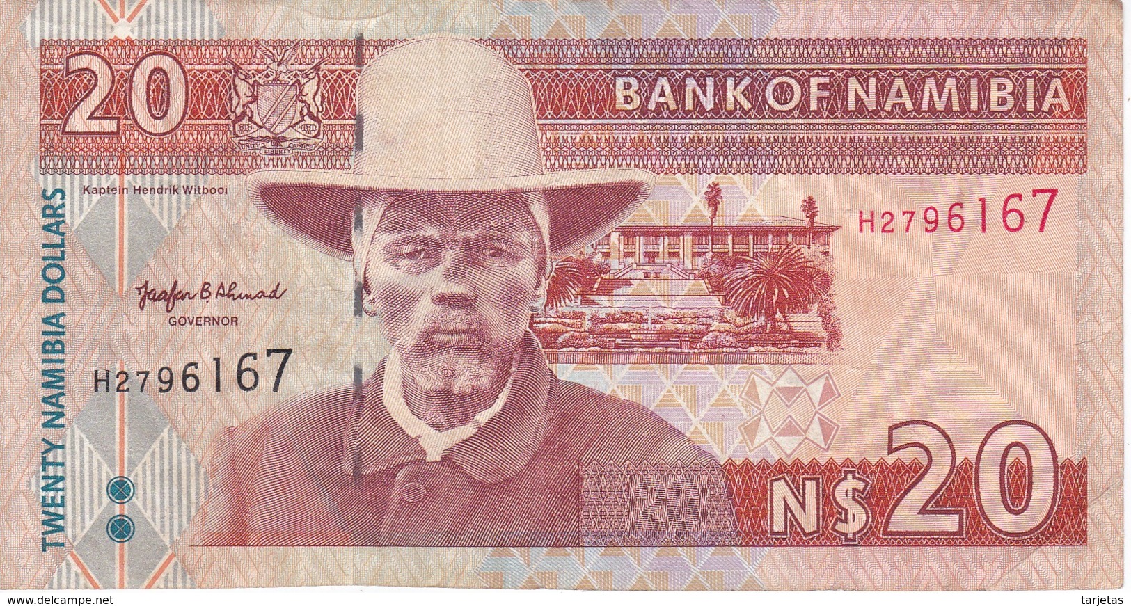 BILLETE DE NAMIBIA DE 20 DOLLARS DEL AÑO 1996  (BANKNOTE) GACELA-DEER - Namibie