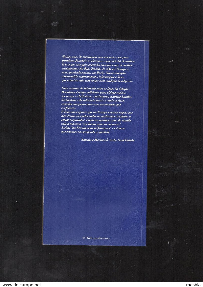 VARIG  BRASIL -  GUIA  COPA  FRANCA 98  -  Guide Touristique En Portuguais édité Par La Cie VARIG Pour La Coupe Du Monde - Pratique