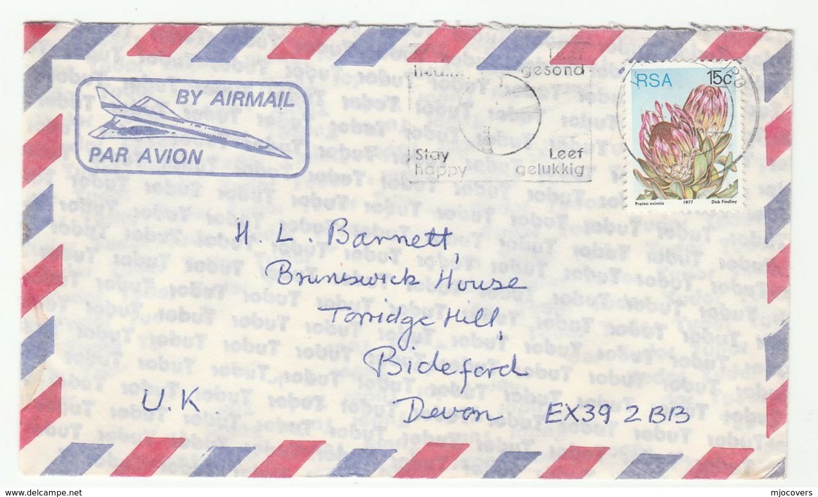 CONCORDE Pic SOUTH AFRICA Air Mail COVER Aviation Stamps - Storia Postale