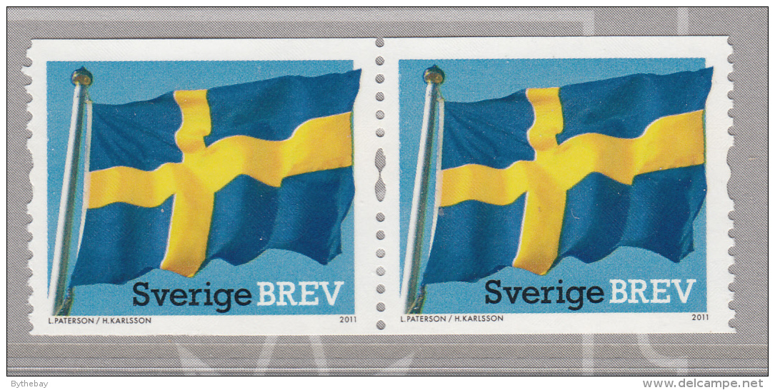 Sweden 2011 MNH Coil Pair Sweden's Flag - Nuovi