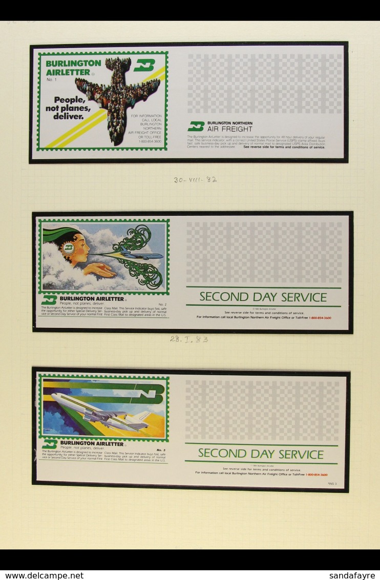 PRIVATE AIR LETTER STAMPS 1982-1983 Superb Never Hinged Mint All Different Collection Of Private Delivery Company Local  - Andere & Zonder Classificatie