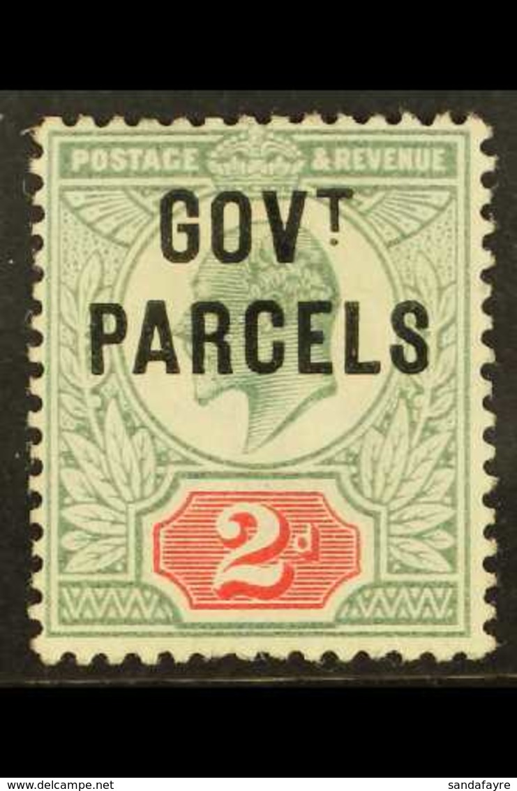 OFFICIAL GOVERNMENT PARCELS 1902 2d Yellowish Green & Carmine-red "GOVT. PARCELS" Overprint, SG O75, Mint, Very Fresh. F - Autres & Non Classés