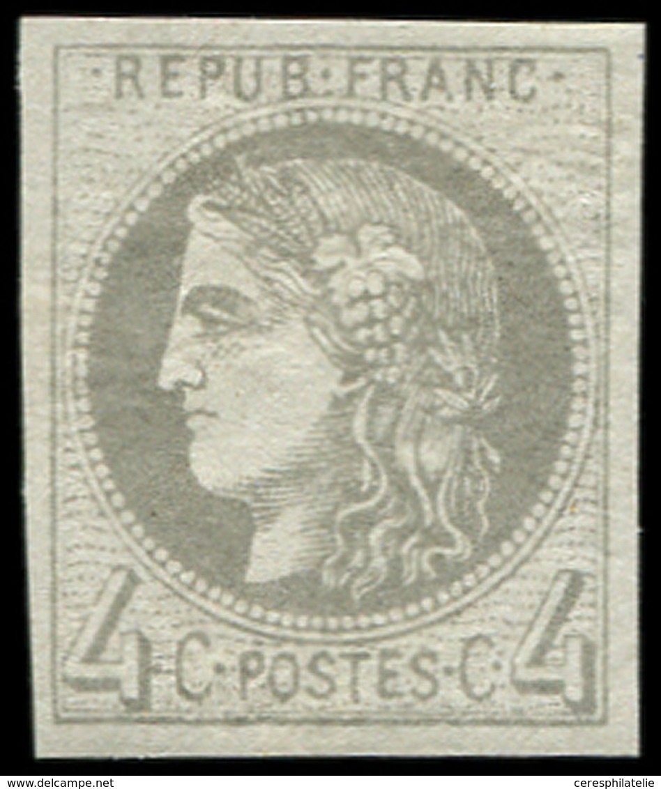** EMISSION DE BORDEAUX 41B   4c. Gris, R II, Frais Et TB - 1870 Bordeaux Printing