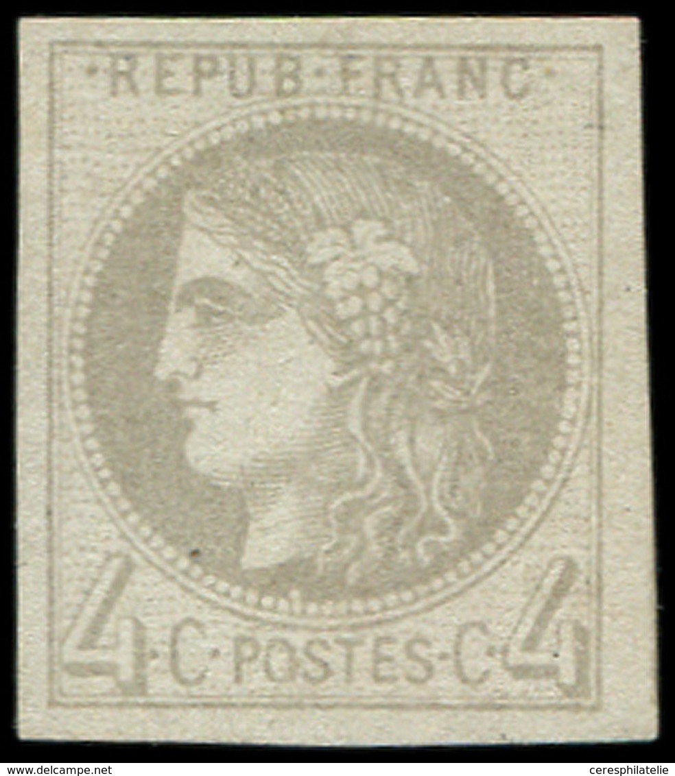 (*) EMISSION DE BORDEAUX 41A   4c. Gris, R I, Position 13, TB, Certif. Calves - 1870 Bordeaux Printing