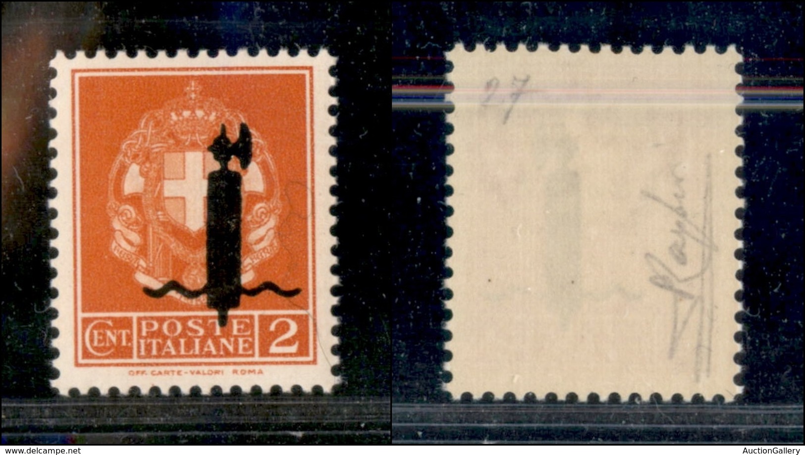 1784 REPUBBLICA SOCIALE - 1944 - Saggi - 2 Cent Imperiale (242A) - Fascio Nero - Gomma Integra - Raybaudi (900) - Autres & Non Classés