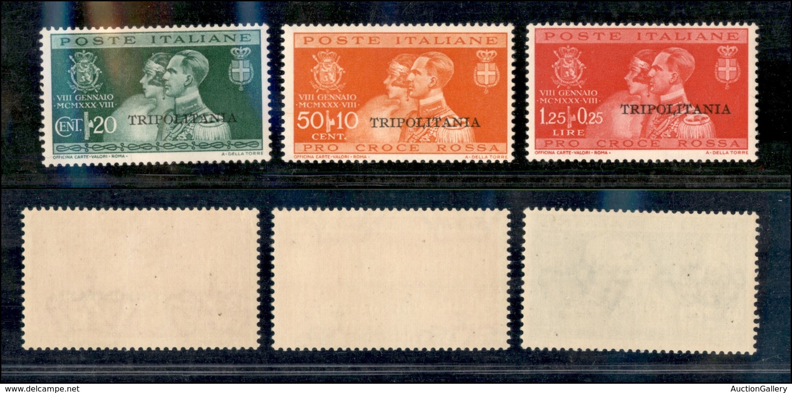 2168 COLONIE - TRIPOLITANIA - 1930 - Nozze Umberto I Soprastampati (61/63) - Serie Completa Di 3 Valori - Gomma Integra  - Sonstige & Ohne Zuordnung