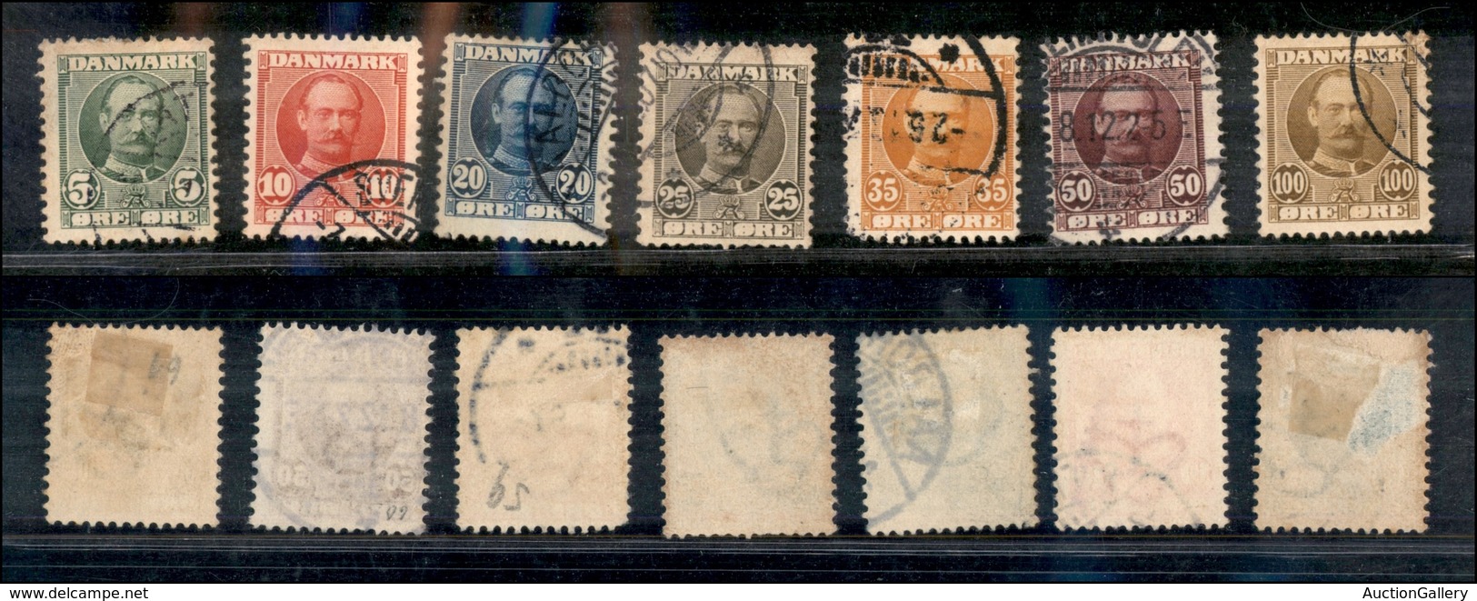 2503 DANIMARCA - 1907/1912 - Re Ferdinando VII (unif. 55/61) - Serie Completa Di 7 Valori - Usati (27,5) - Sonstige & Ohne Zuordnung