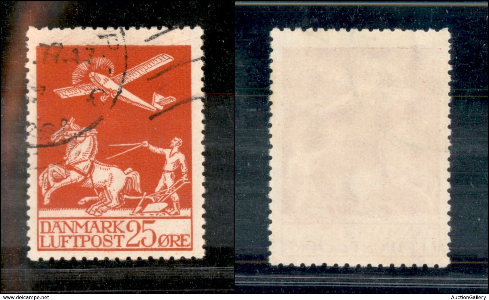 2504 DANIMARCA - 1925/1929 - 25 Ore Posta Aerea (unif. A3) - Usato (55) - Sonstige & Ohne Zuordnung