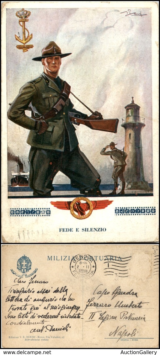 2782 CARTOLINE - MILITARI - Milizia Portuaria - Illustratore Pisani - Viaggiata 7.2.1930 - Francobollo Asportato (100) - Sonstige & Ohne Zuordnung