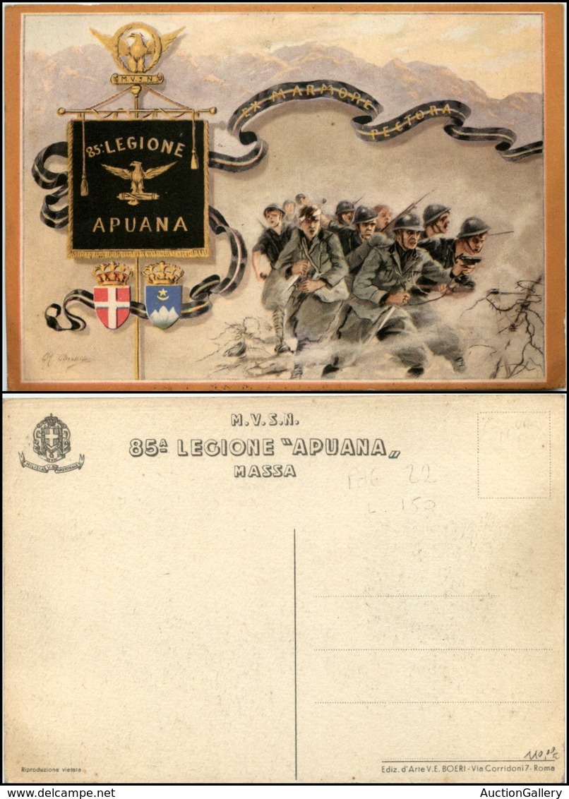 2808 CARTOLINE - MILITARI - 85° Legione "Apuana" Massa - Nuova FG (110) - Sonstige & Ohne Zuordnung