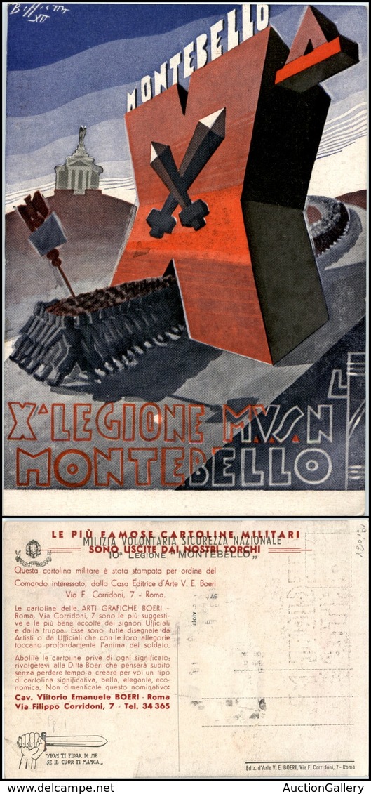 2842 CARTOLINE - MILITARI - X° Legione "Montebello" - Illustratore Biffetta - Nuova FG (180) - Sonstige & Ohne Zuordnung