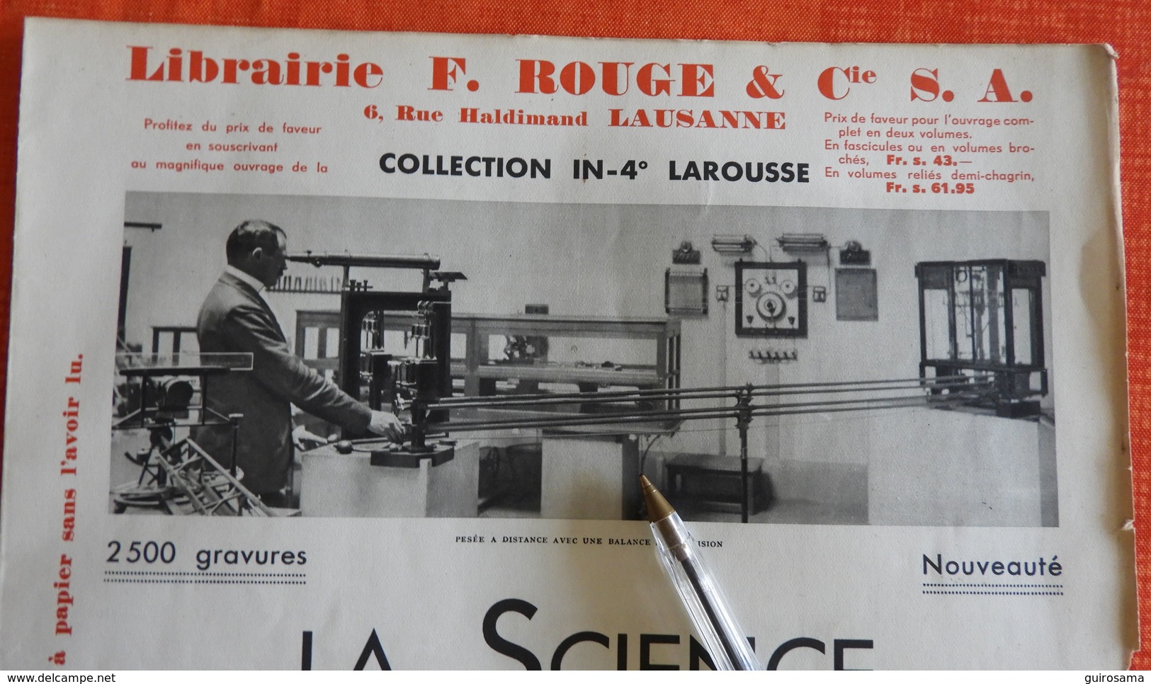 La Science, Ses Progrès, Ses Applications - Librairie F. Rouge Et Cie - Lausanne - 1933 - Svizzera