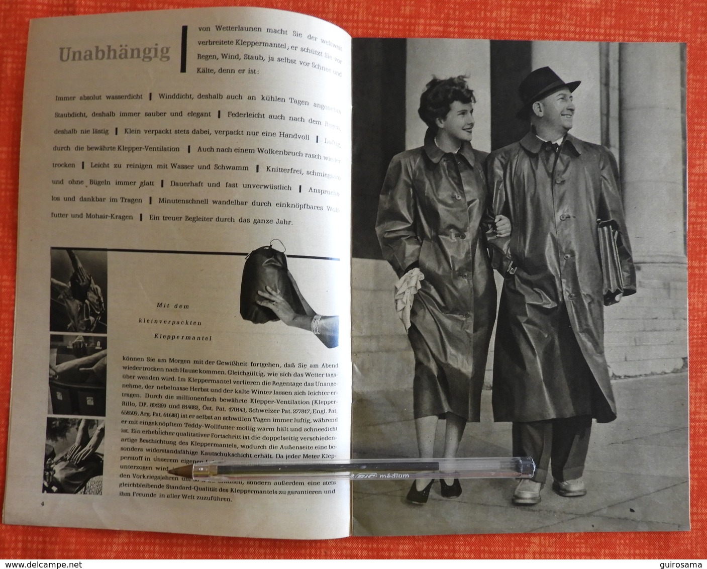 Catalogue Des Vêtements De Pluie KLEPPER : Klepper-Werke Rosenheim Obb - 1953 - Kleidung & Textil