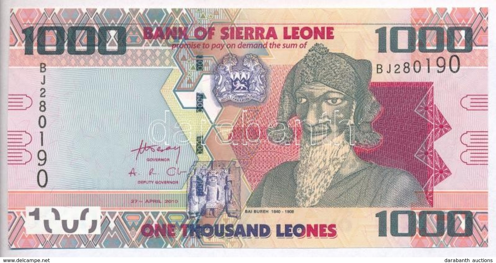 Sierra Leone 2010. 1000L T:I
Sierra Leone 2010. 1000 Leones C:UNC - Non Classés