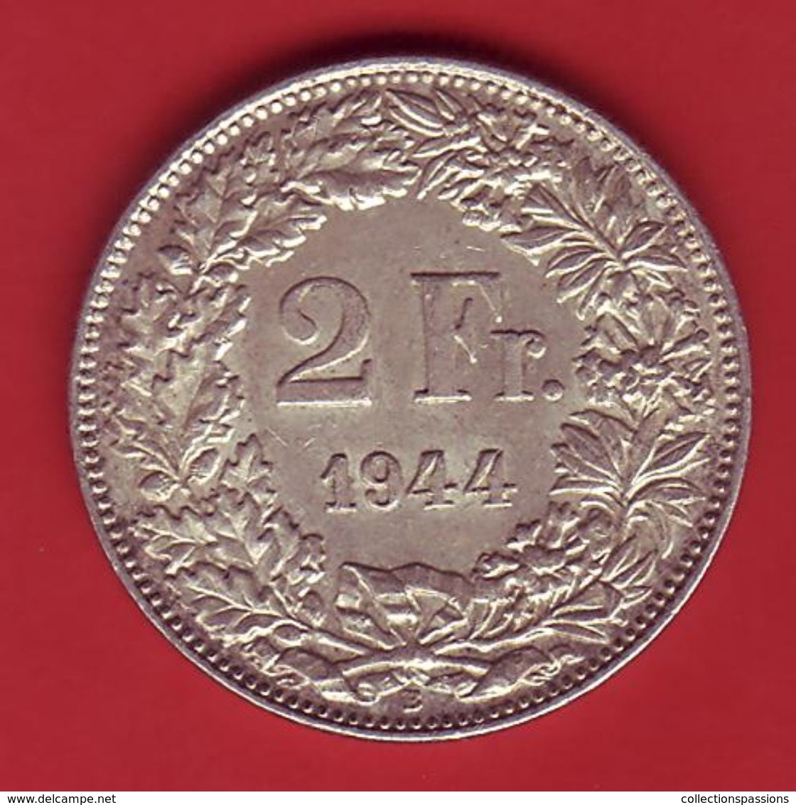 - SUISSE - 2 Francs - 1944 - Argent - - 2 Franken