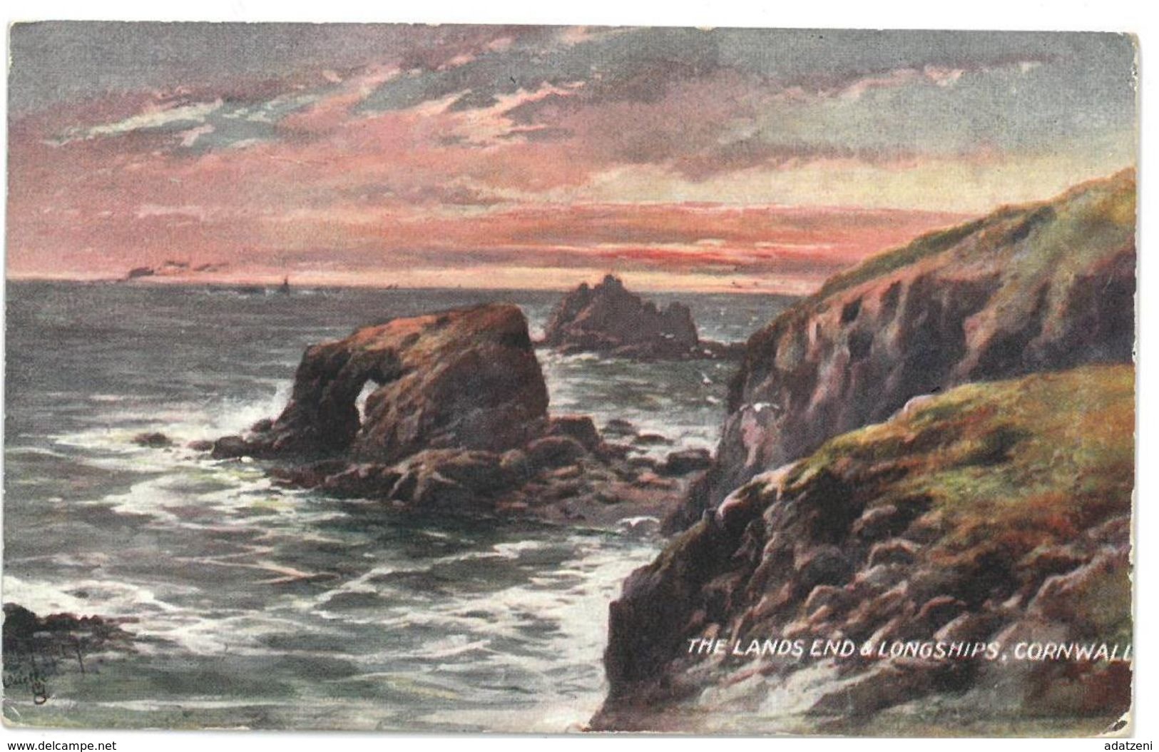 Inghilterra Cornovaglia Cornwall The Lands End & Longships Viaggiata 1908 - Land's End