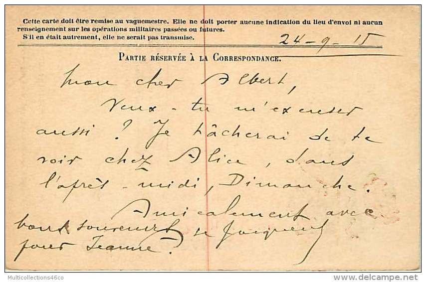 190218 GUERRE 14/18 - FM MILITAIRE CORR AUX ARMEES 37e Régiment Territorial D'infanterie 4e Bataillon 1915 ALBERT RIGEL - Storia Postale