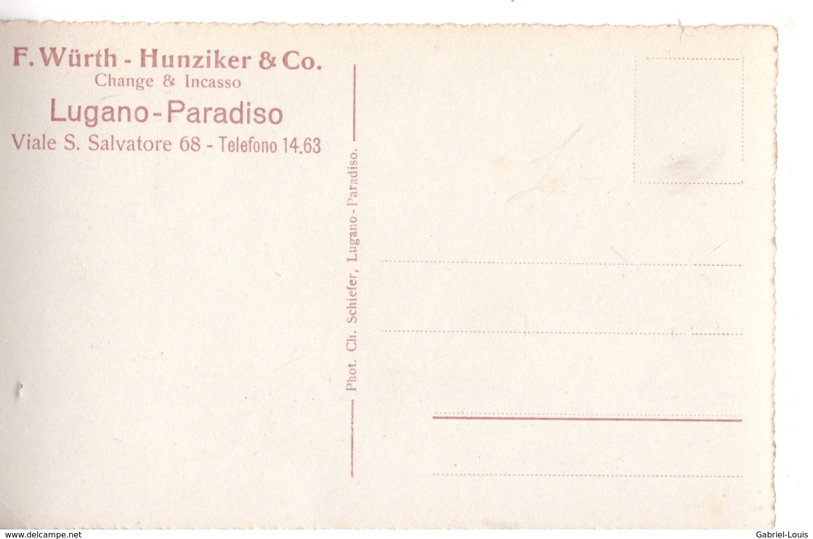 Lugano Paradiso Change & Incasso F. Würth-Hunziker & Co._ Animée - Paradiso