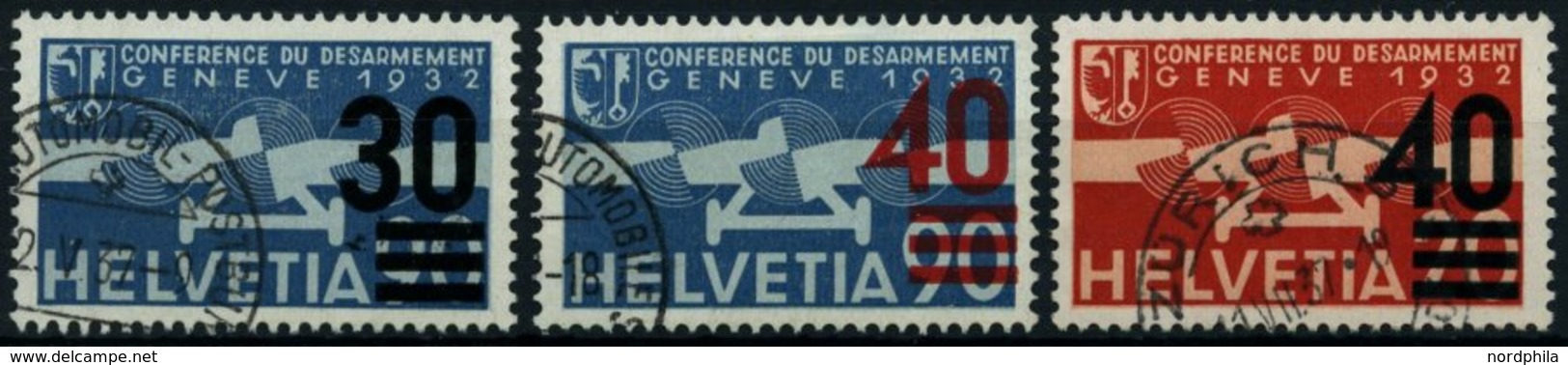 SCHWEIZ BUNDESPOST 291-93,310 O, 1936/7, Flugpostmarken, 4 Pachtwerte, Mi. 67.- - 1843-1852 Federal & Cantonal Stamps