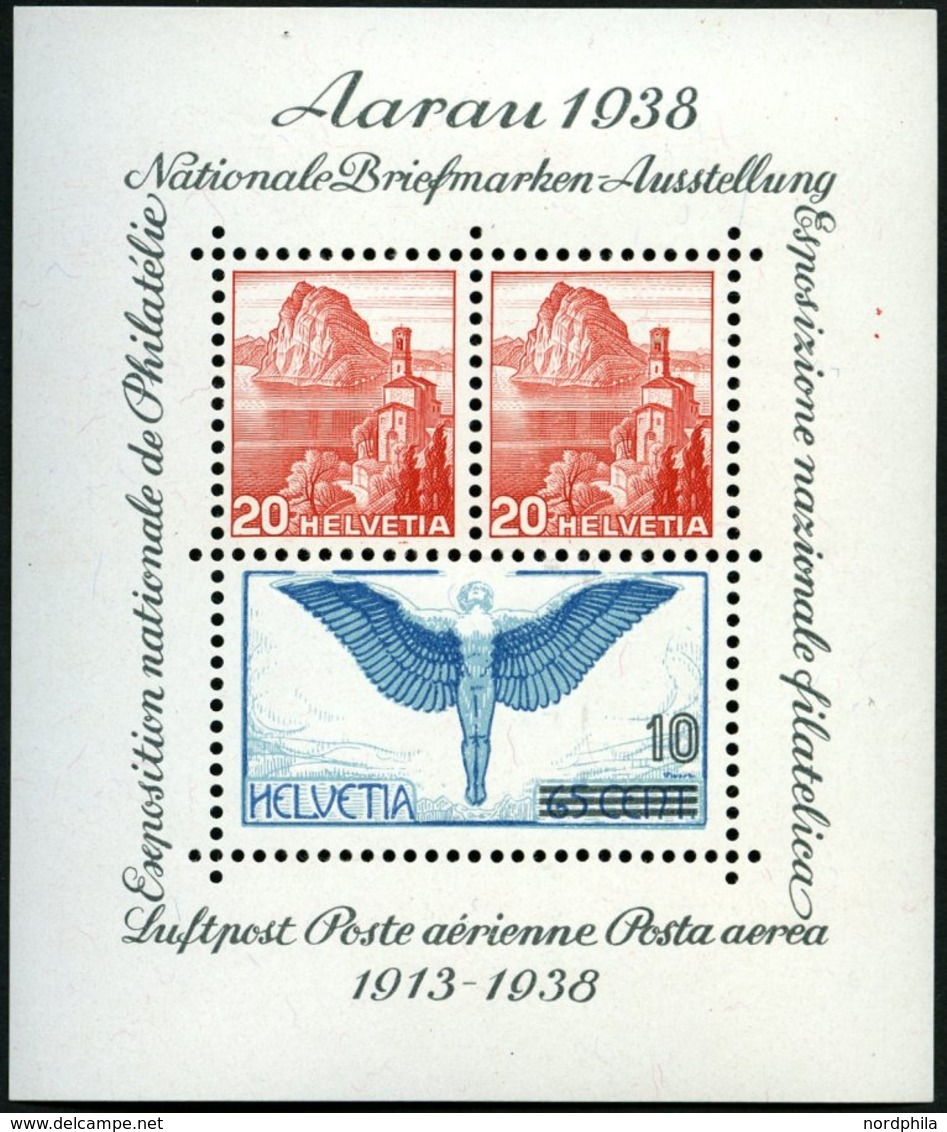 SCHWEIZ BUNDESPOST Bl. 4 **, 1934, Block Aarau, Pracht, Mi. 75.- - 1843-1852 Federal & Cantonal Stamps