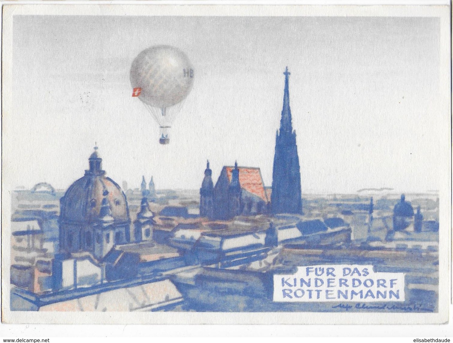 AUTRICHE - BALLONPOST PRO JUVENTUTE - 1955 - CARTE ILLUSTREE (VOIR DOS) Par BALLON De WIEN - Ballons