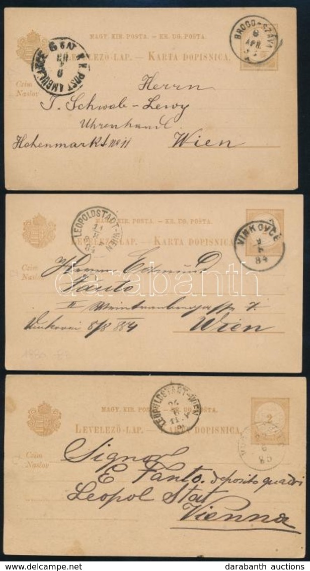 1882 3 Db 2kr Kétnyelvű Díjjegyes Levelezőlap / 3 Pcs 2kr  Bilingual PS-cards - Altri & Non Classificati