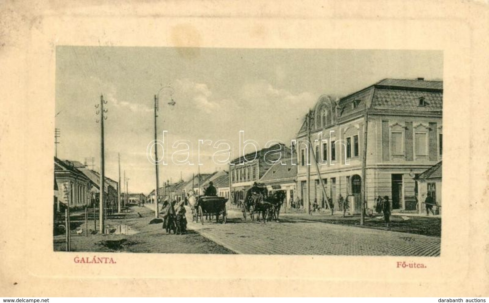 T2/T3 Galánta, Fő Utca, üzletek, Lovaskocsik. W. L. Bp. 4474. / Main Street, Shops, Carriages (EK) - Non Classificati