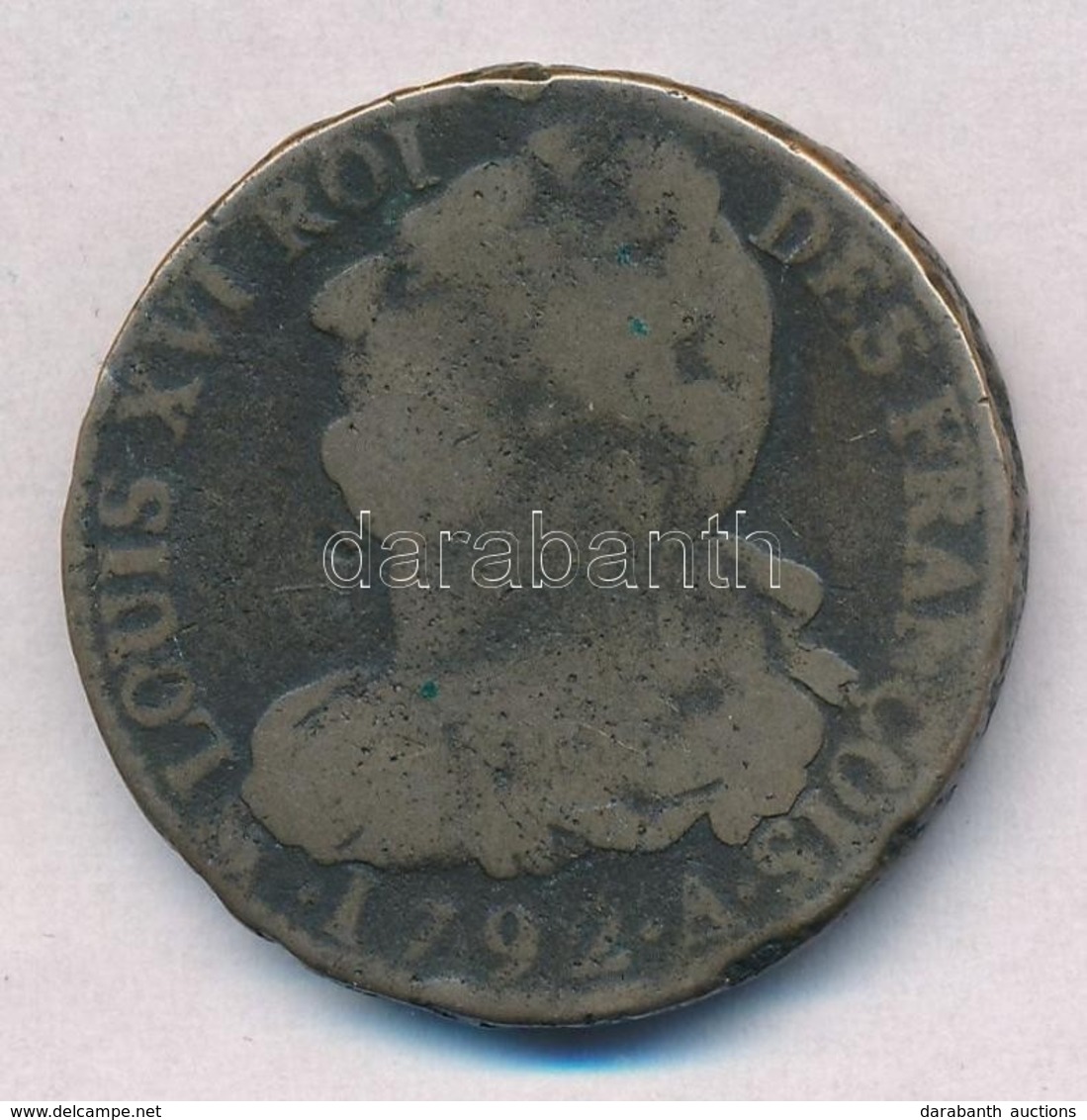 Franciaország 1792A 2S Br 'XVI. Lajos' T:3-,4
France 1792A 2 Sols Br 'Louis XVI' C:VG,G - Unclassified