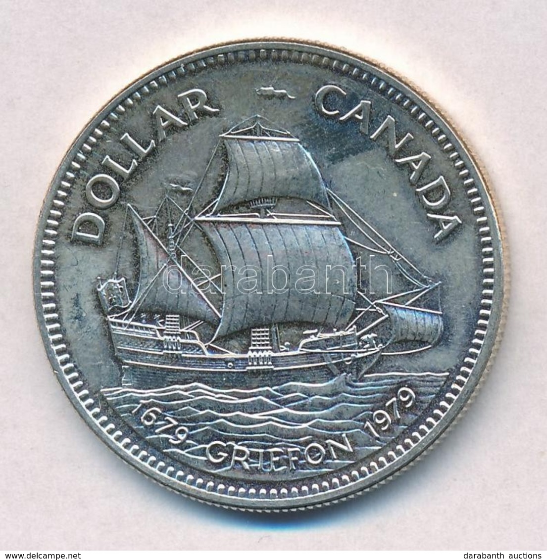 Kanada 1979. 1$ Ag 'Griffon-hajó' Tanúsítvánnyal T:2
Canada 1979. 1 Dollar Ag 'Griffon Ship' With Certificate C:XF - Unclassified