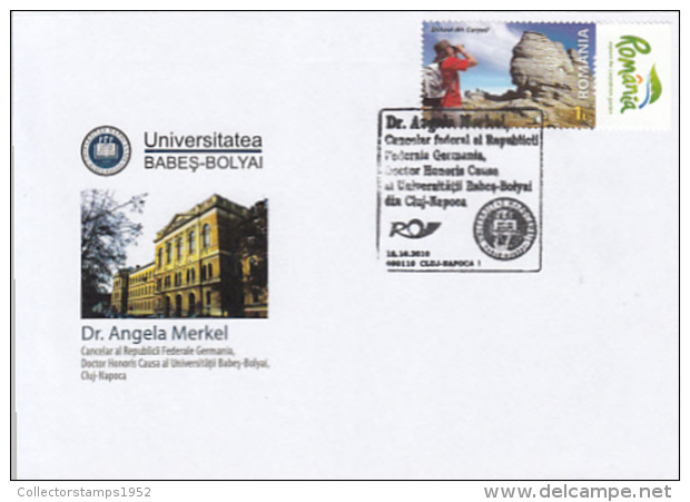 69501-CLUJ NAPOCA BABES BOLYAI UNIVERSITY, DR ANGELA MERKEL, SPECIAL COVER, 2010, ROMANIA - Briefe U. Dokumente