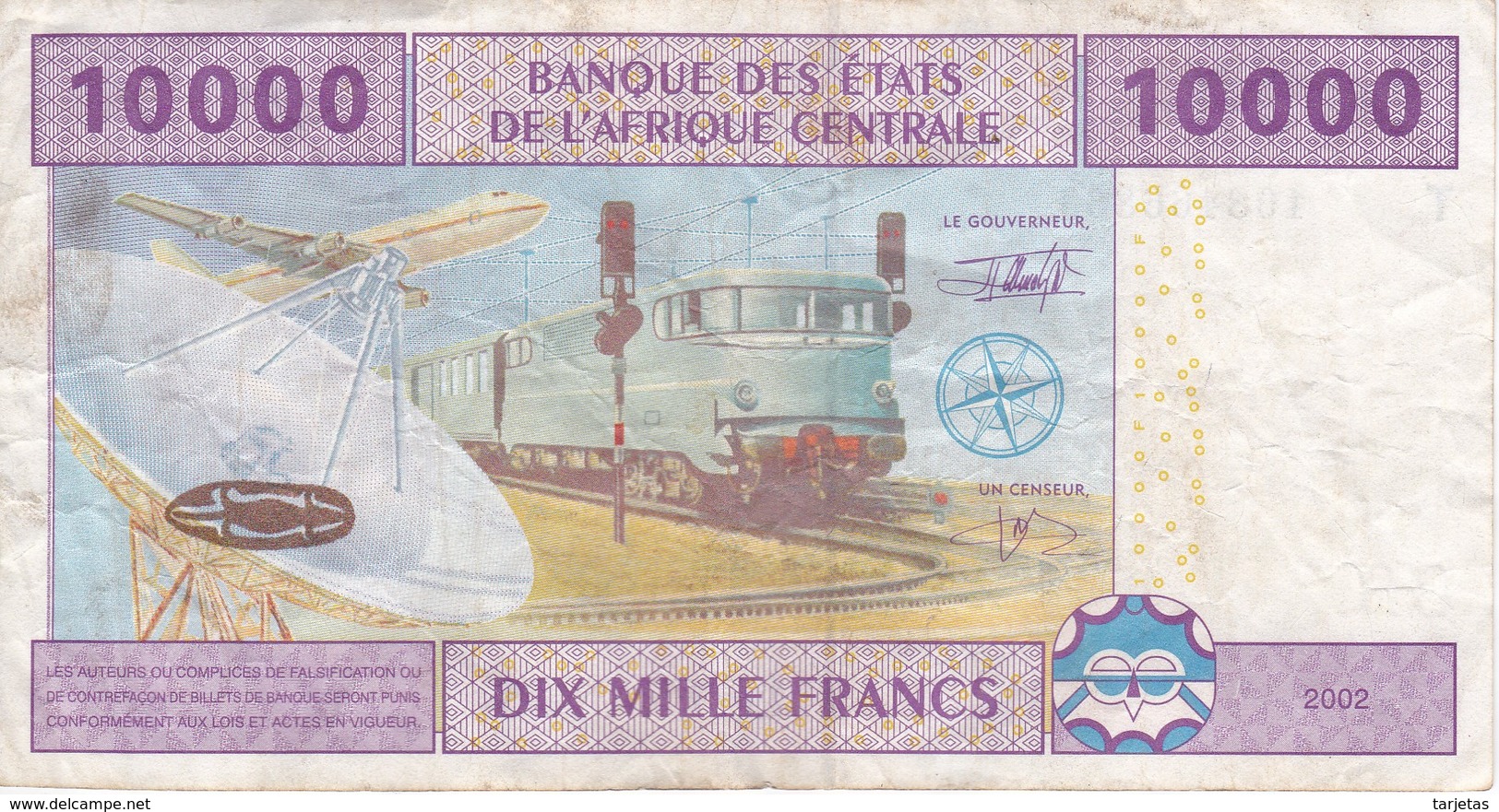 BILLETE DEL TOGO DE 10000 FRANCS DEL AÑO 2002  (BANKNOTE) - République Du Congo (Congo-Brazzaville)