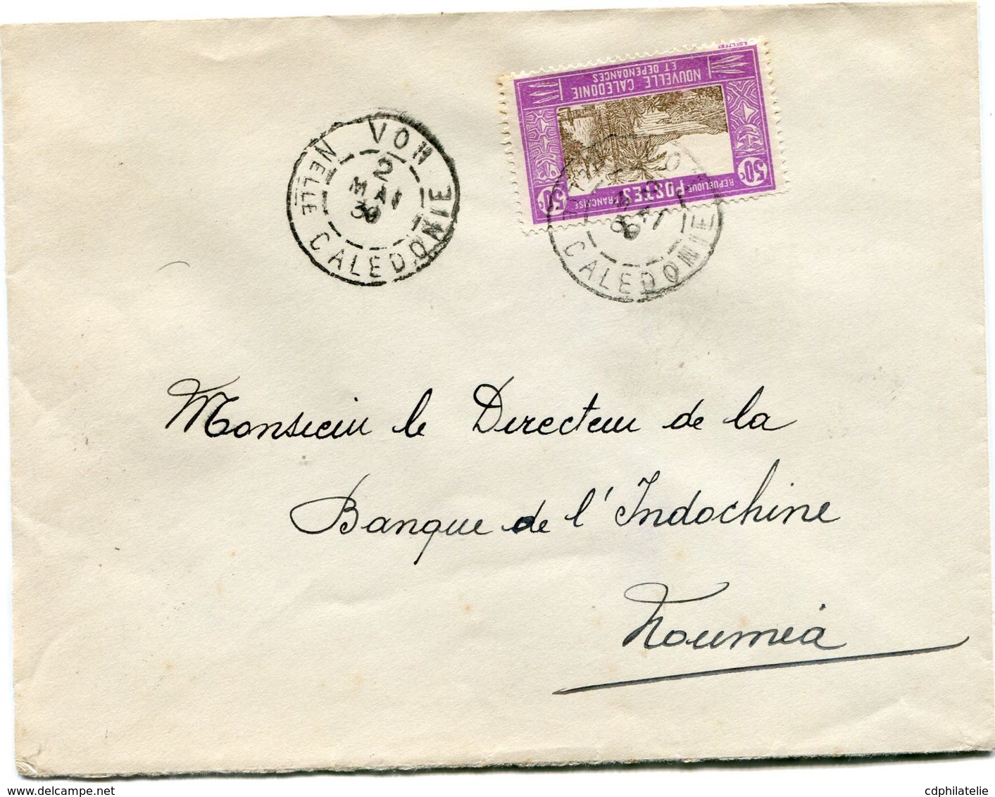 NOUVELLE-CALEDONIE LETTRE DEPART VOH 2 MAI 1939 Nelle CALEDONIE POUR LA NOUVELLE-CALEDONIE - Storia Postale