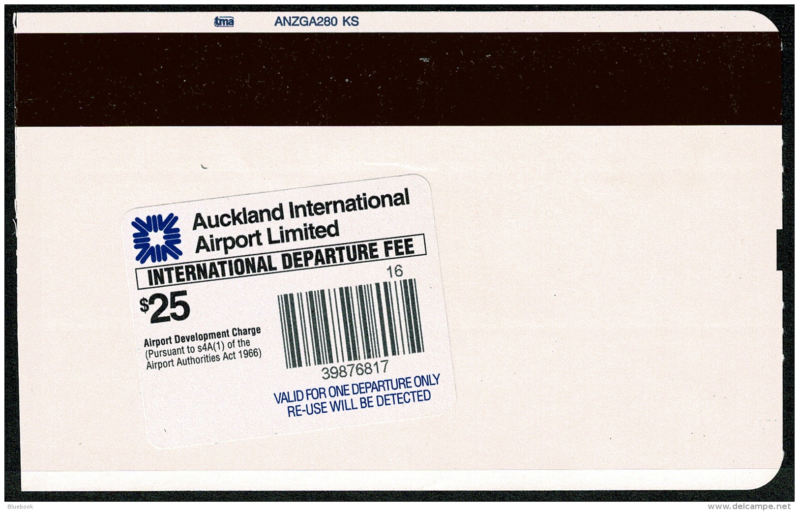 RB 1193 - 2006 Air New Zealand Boarding Pass Raratonga Cook Islands $25 Departure Stamp - Cartes D'embarquement