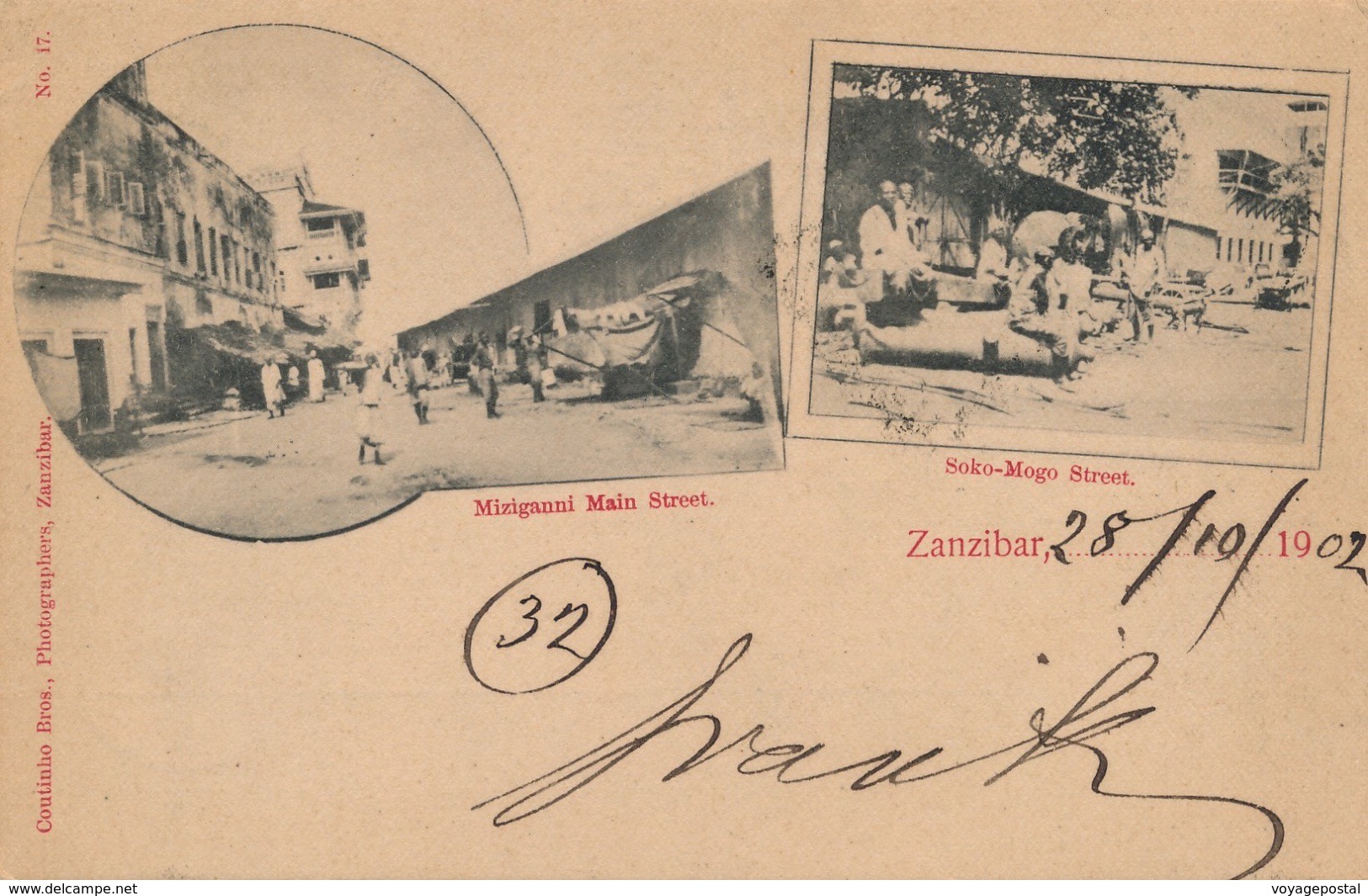 Bureau Français Zanzibar Type Sage Via Port Said - Lettres & Documents
