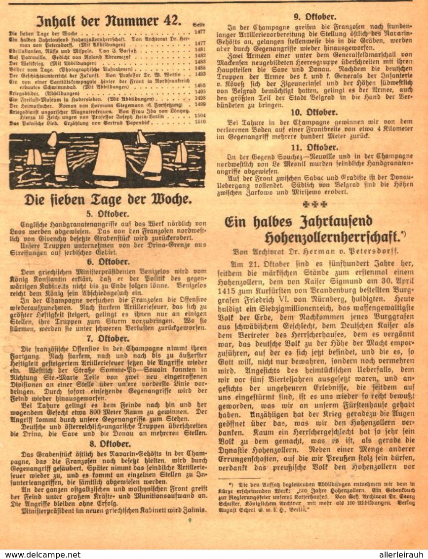 Ein Halbes Jahrtausend Hohenzollernherrschaft / Artikel, Entnommen Aus Zeitschrift/1915 - Packages