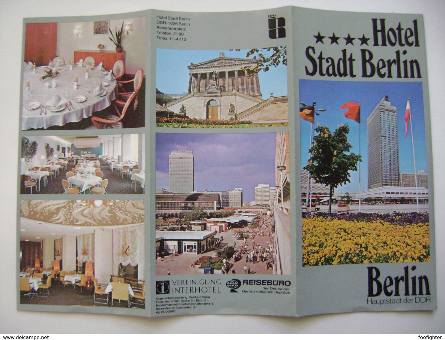 Germany DDR - Hotel Stadt Berlin 1980s - Advertising Guide In 4 Languages, Pictures Interior, 6 Pages - Berlin & Potsdam