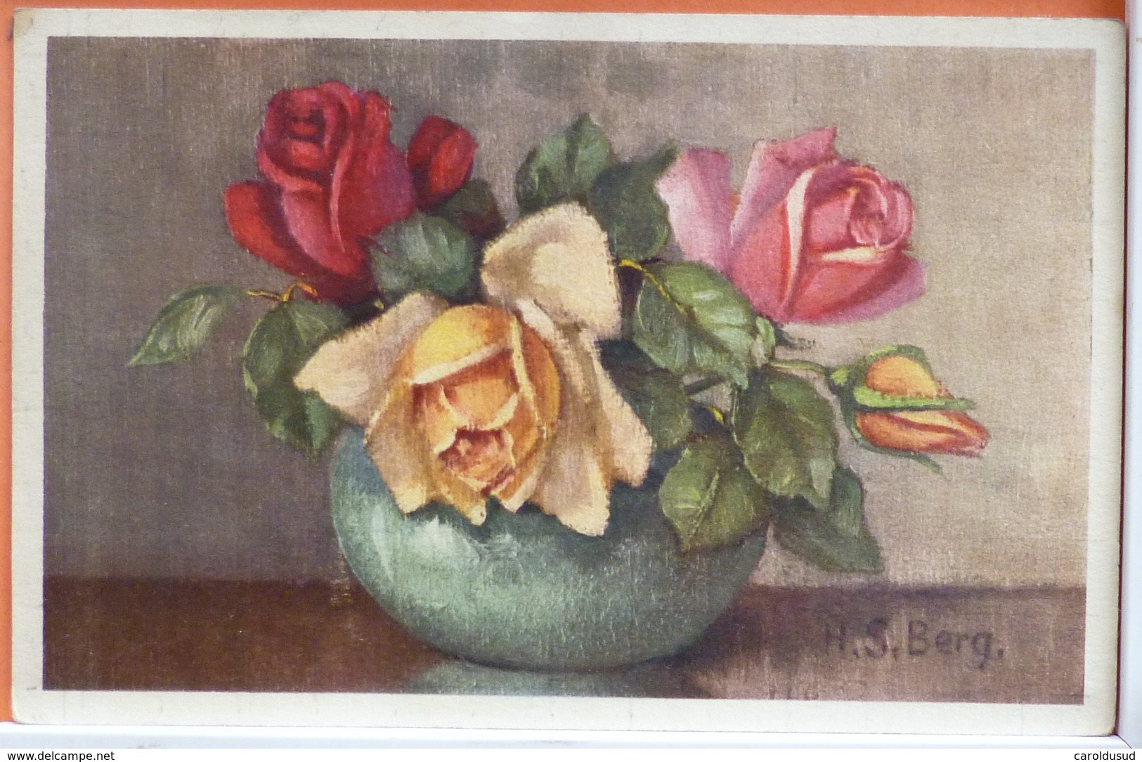 Cp Lot 5x LITHO  ILLUSTRATEUR Divers Berg ROSES ROSE DANS VASE ART NOUVEAU  Deco - Colecciones Y Lotes